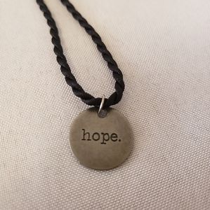 'Hope' stainless steel charm necklace 18"